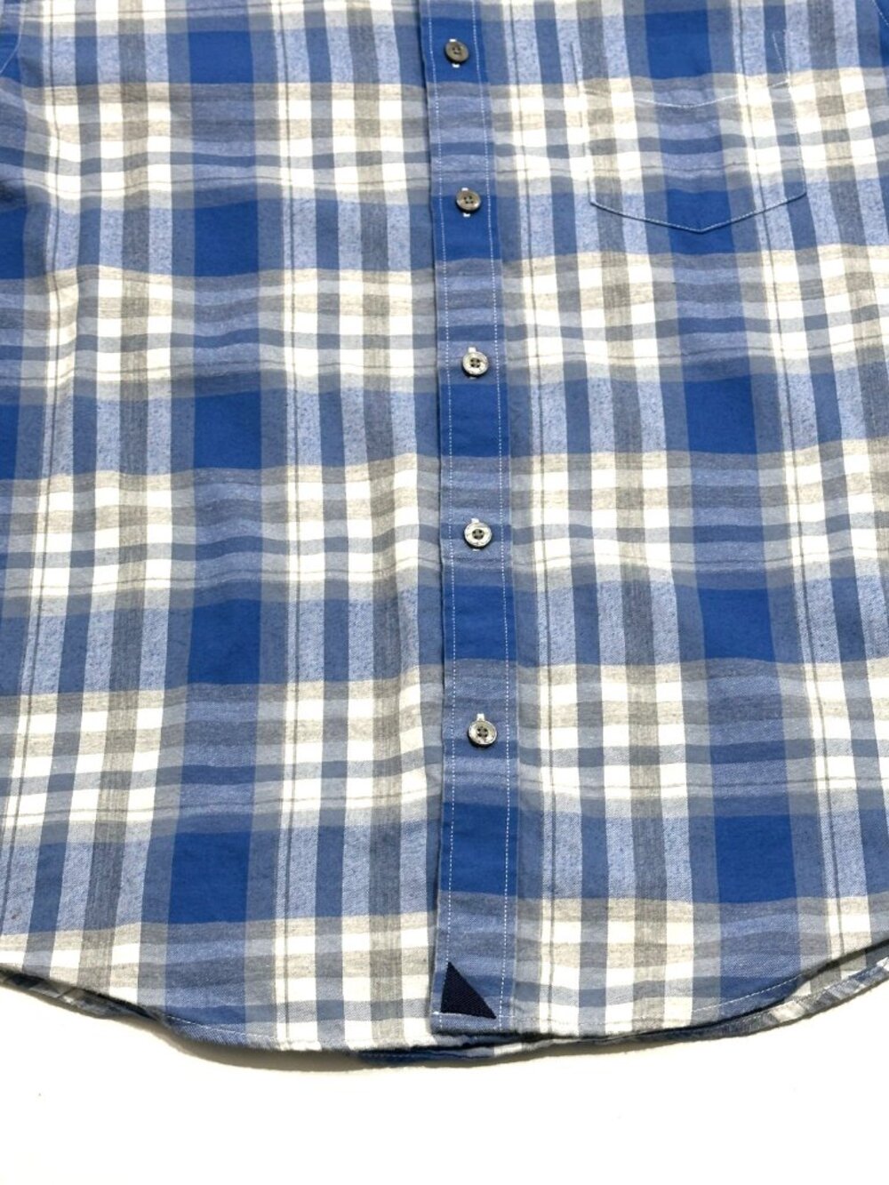 UNTUCKit Mens Large Slim Fit Blue Gray Plaid Button Front Shirt Cotton Casual - Picture 7 of 16